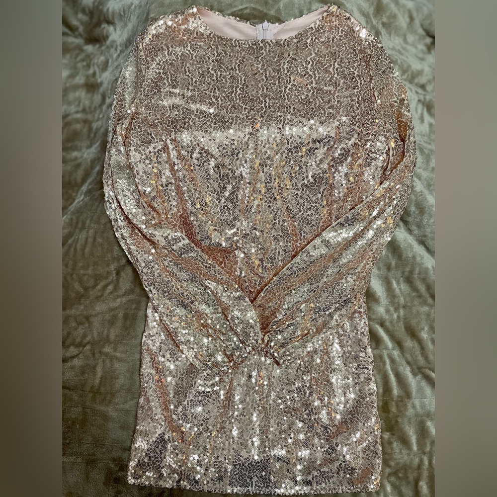 Slim Fit Gold Sequin Dress